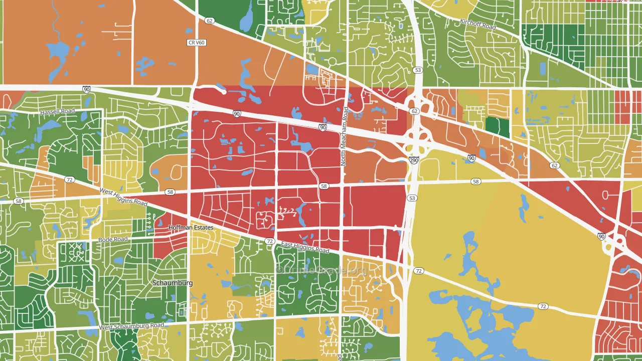 60173, IL Map of Theft Rates