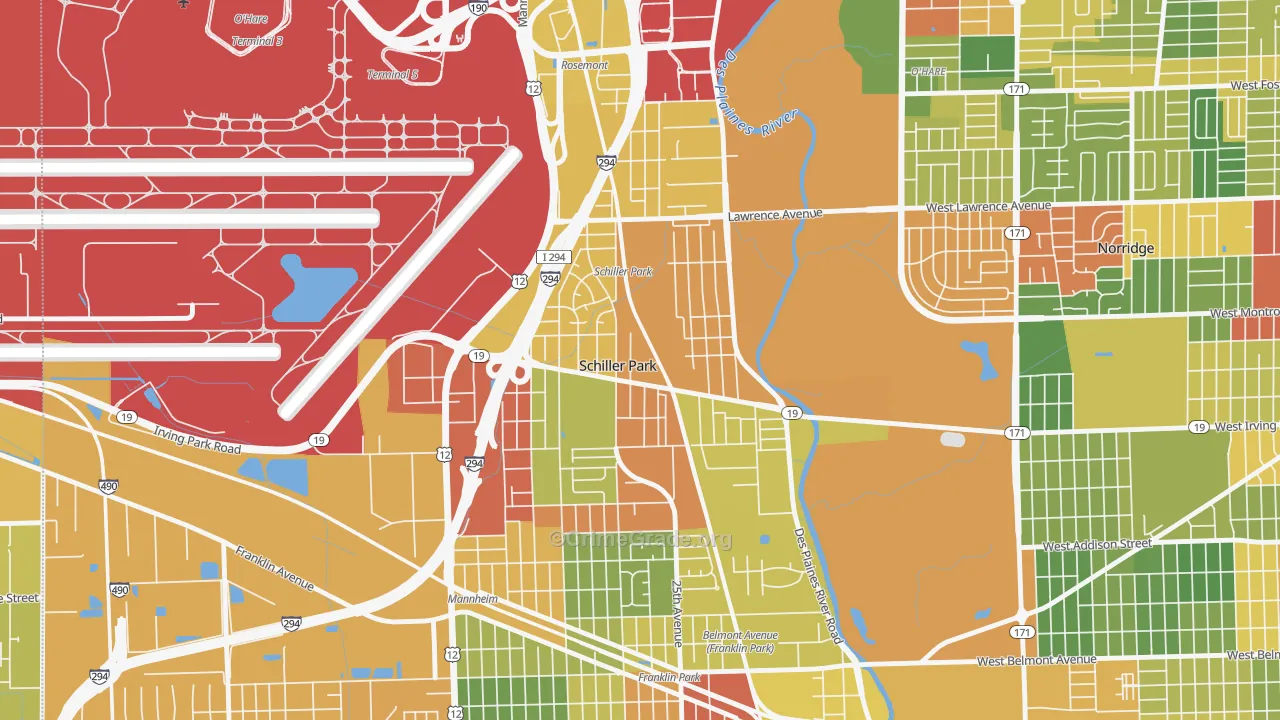 60176, IL Map of Theft Rates
