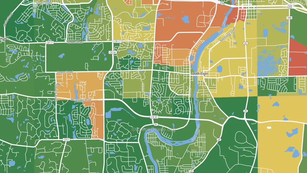 60177, IL Map of Theft Rates