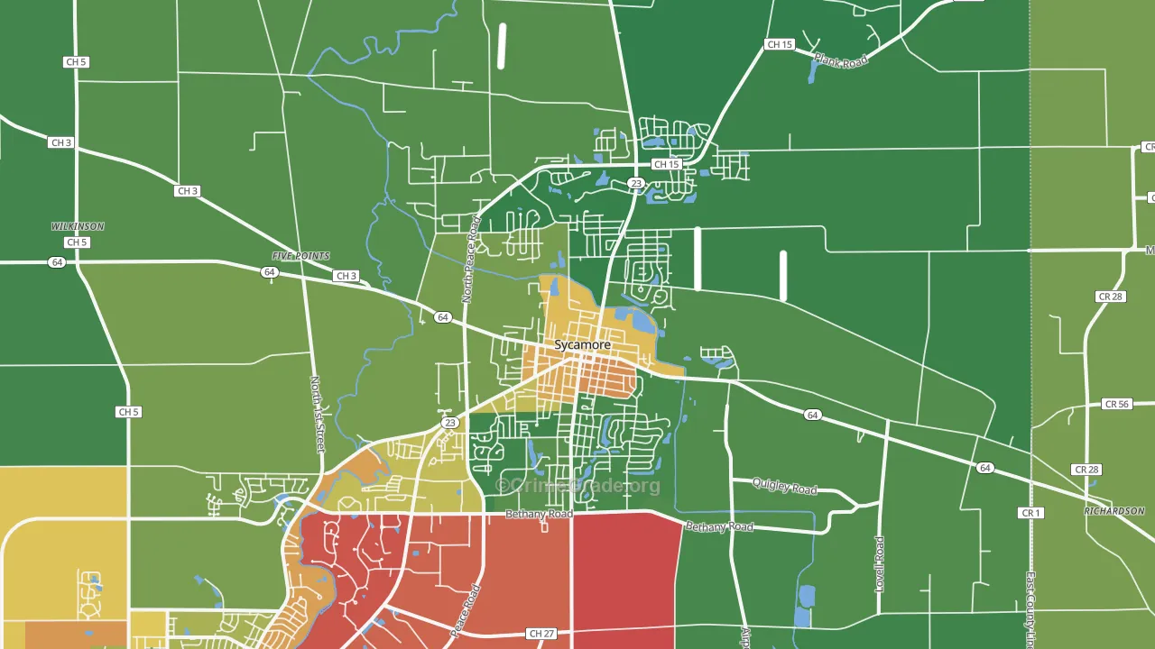 60178, IL Map of Theft Rates