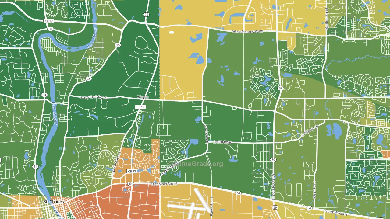 60184, IL Map of Theft Rates