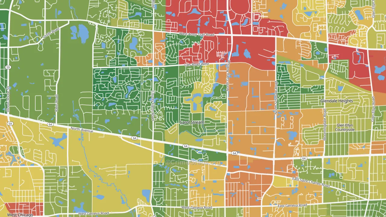 60188, IL Map of Theft Rates