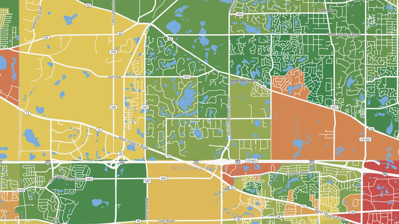 60192, IL Map of Theft Rates