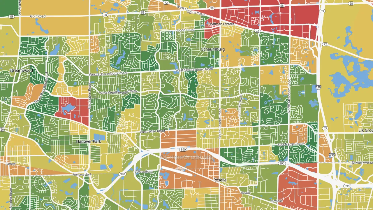 60193, IL Map of Theft Rates