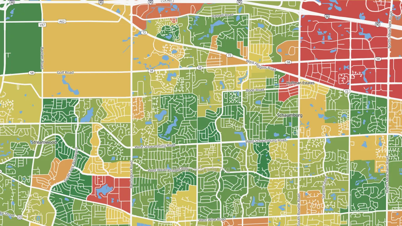 60194, IL Map of Theft Rates