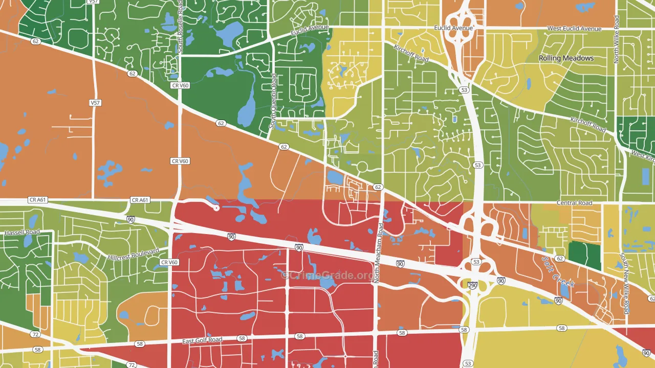 60196, IL Map of Theft Rates