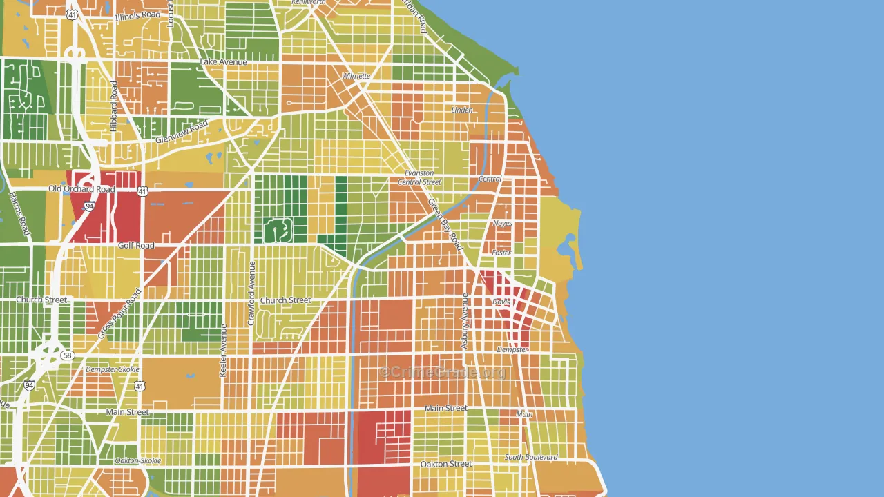 60201, IL Map of Theft Rates
