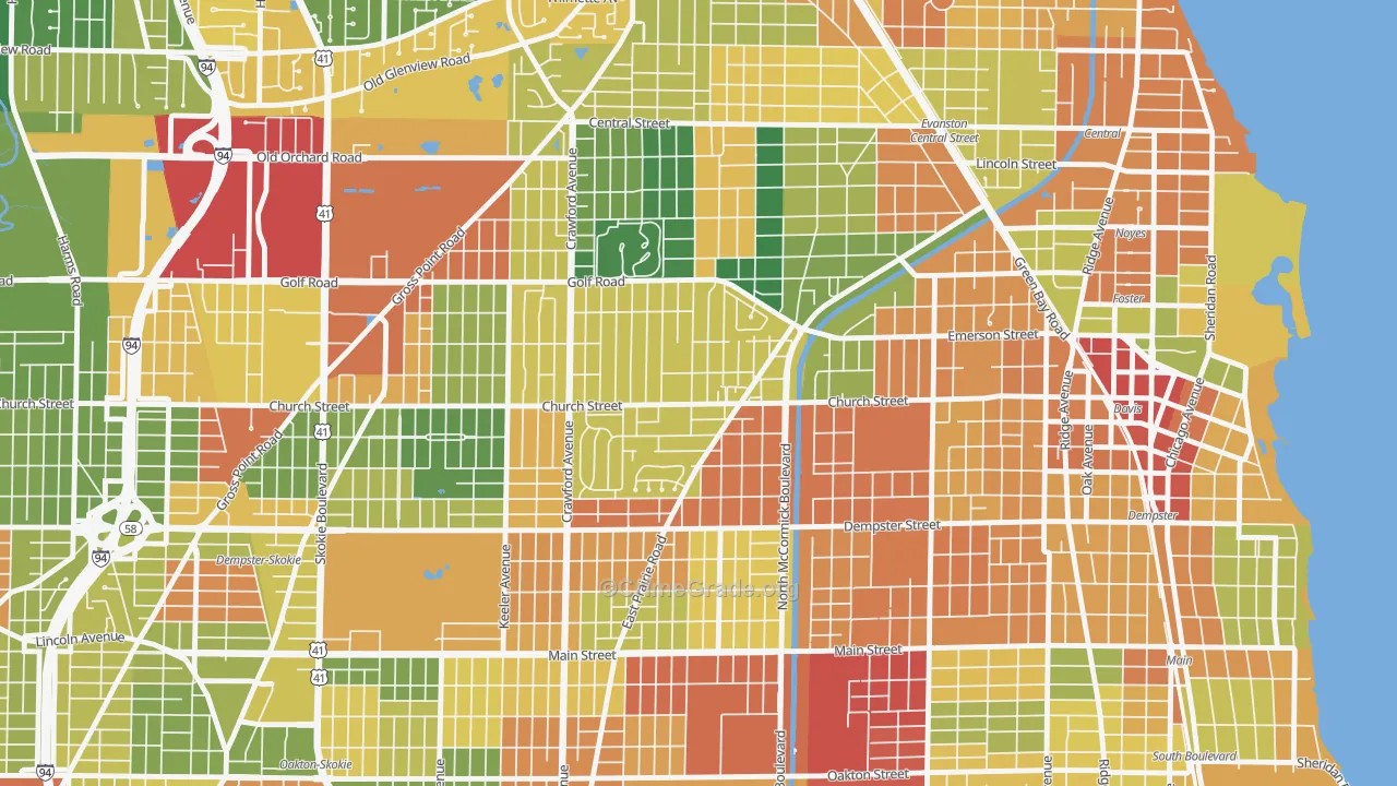 60203, IL Map of Theft Rates