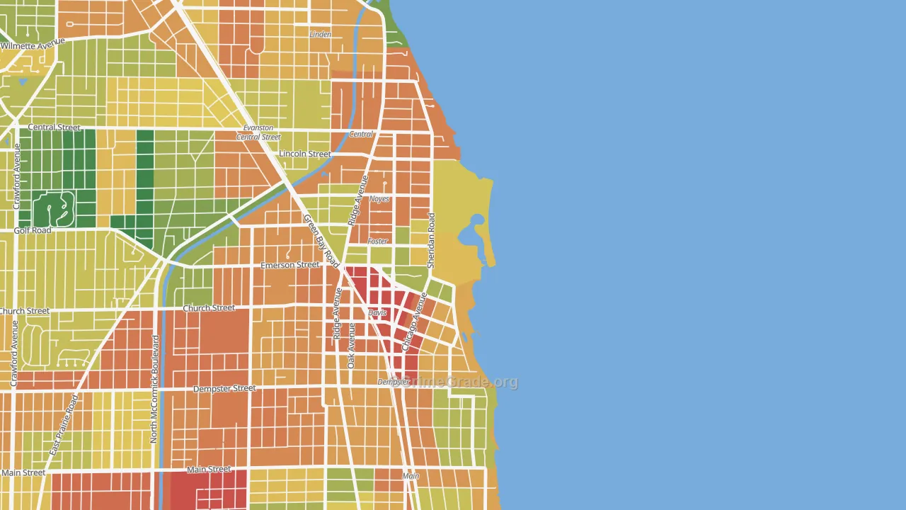 60208, IL Map of Theft Rates
