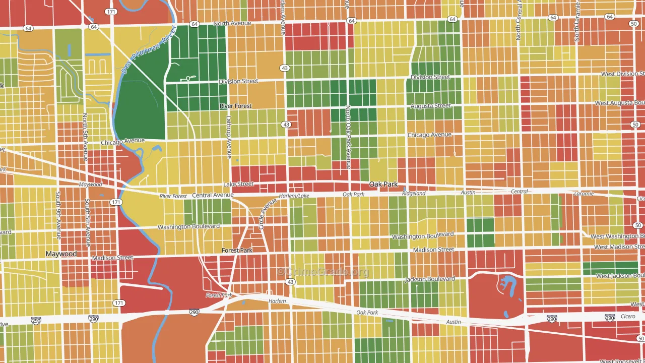 60301, IL Map of Theft Rates