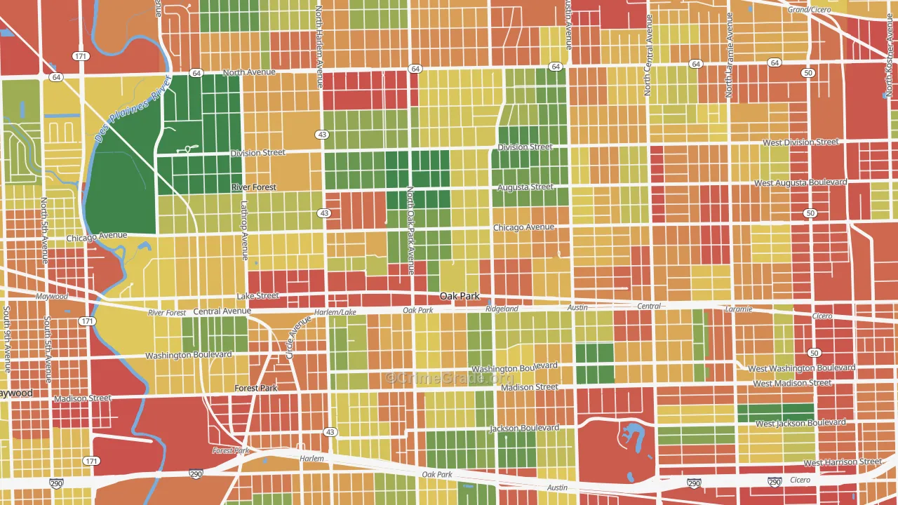 60302, IL Map of Theft Rates