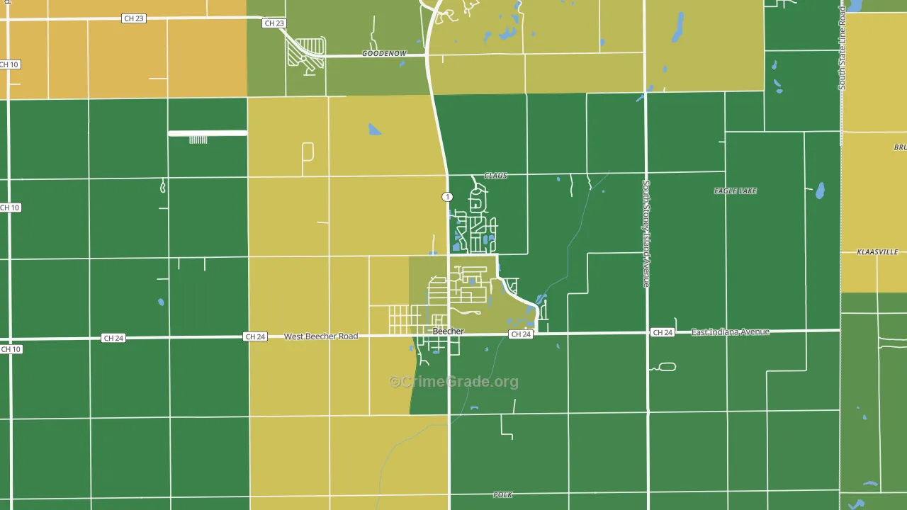 60401, IL Map of Theft Rates