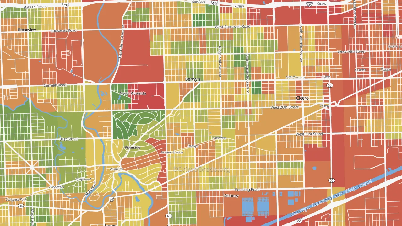 60402, IL Map of Theft Rates