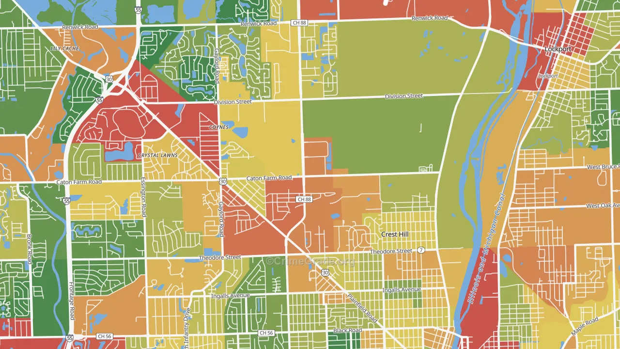 60403, IL Map of Theft Rates