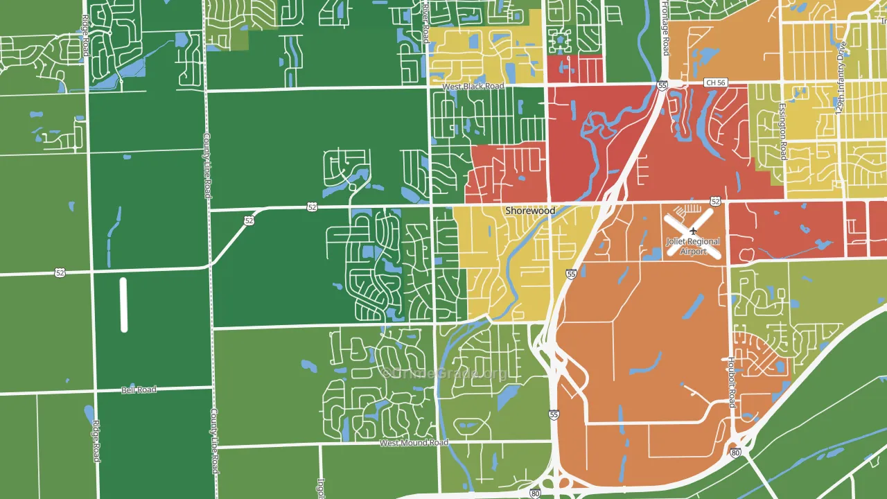 60404, IL Map of Theft Rates