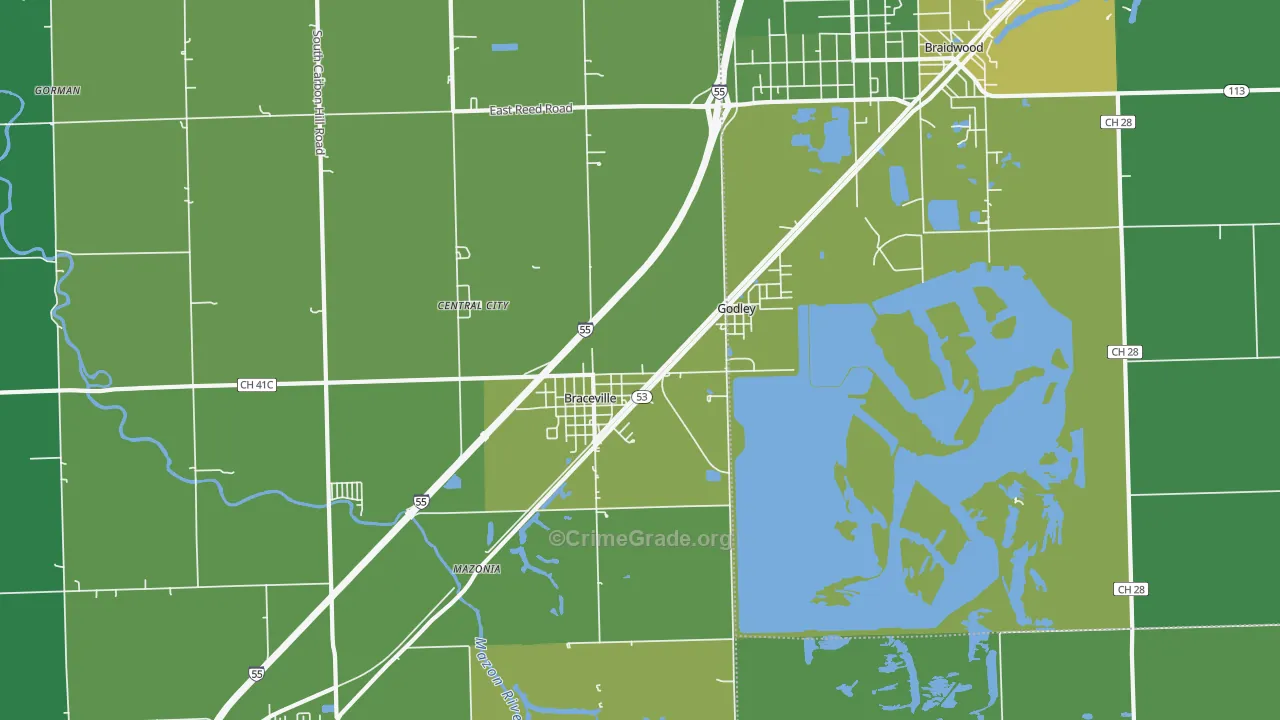 60407, IL Map of Theft Rates
