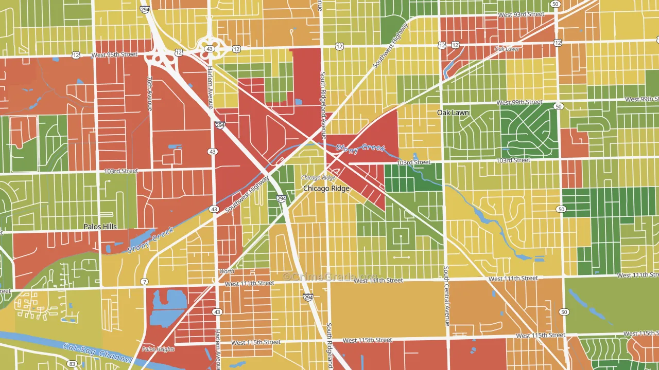 60415, IL Map of Theft Rates