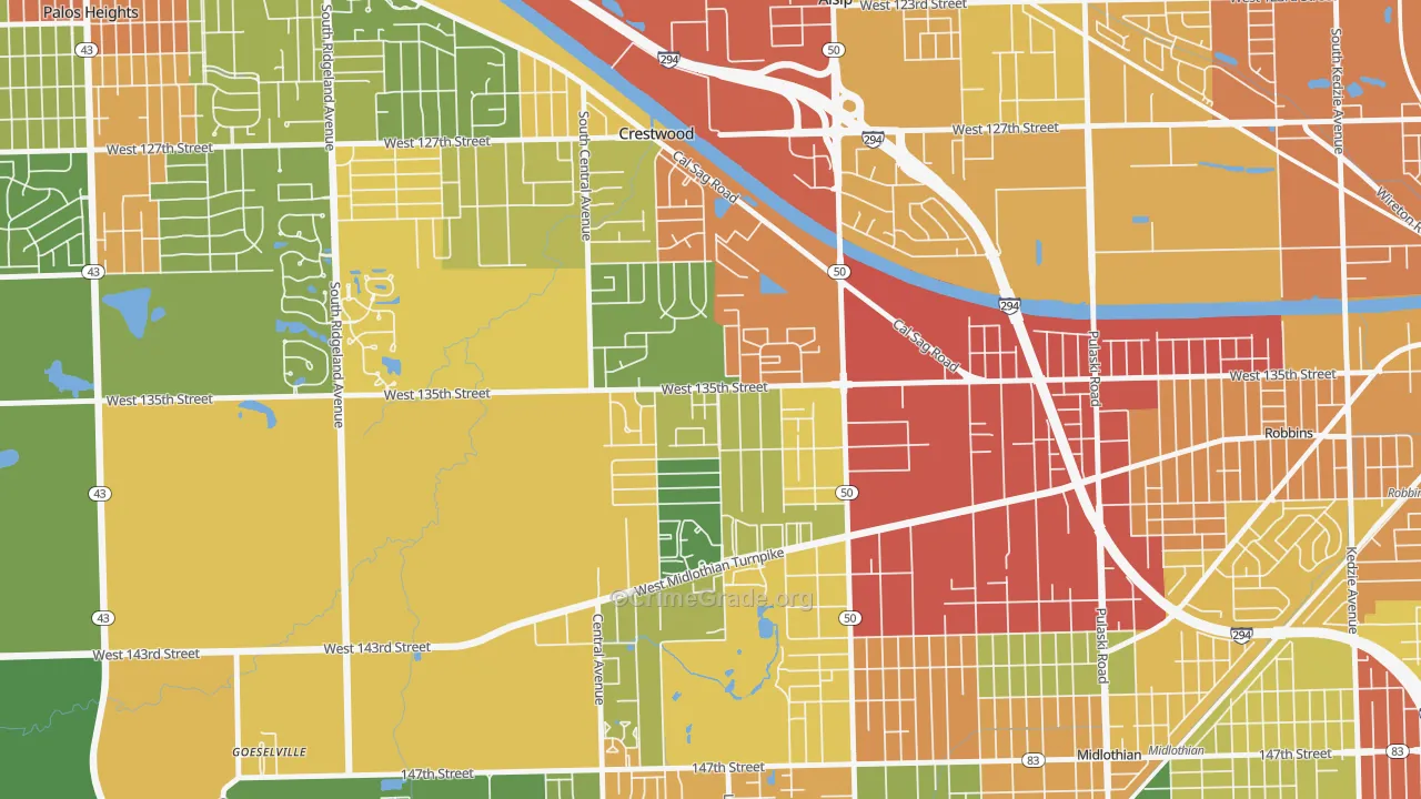 60418, IL Map of Theft Rates