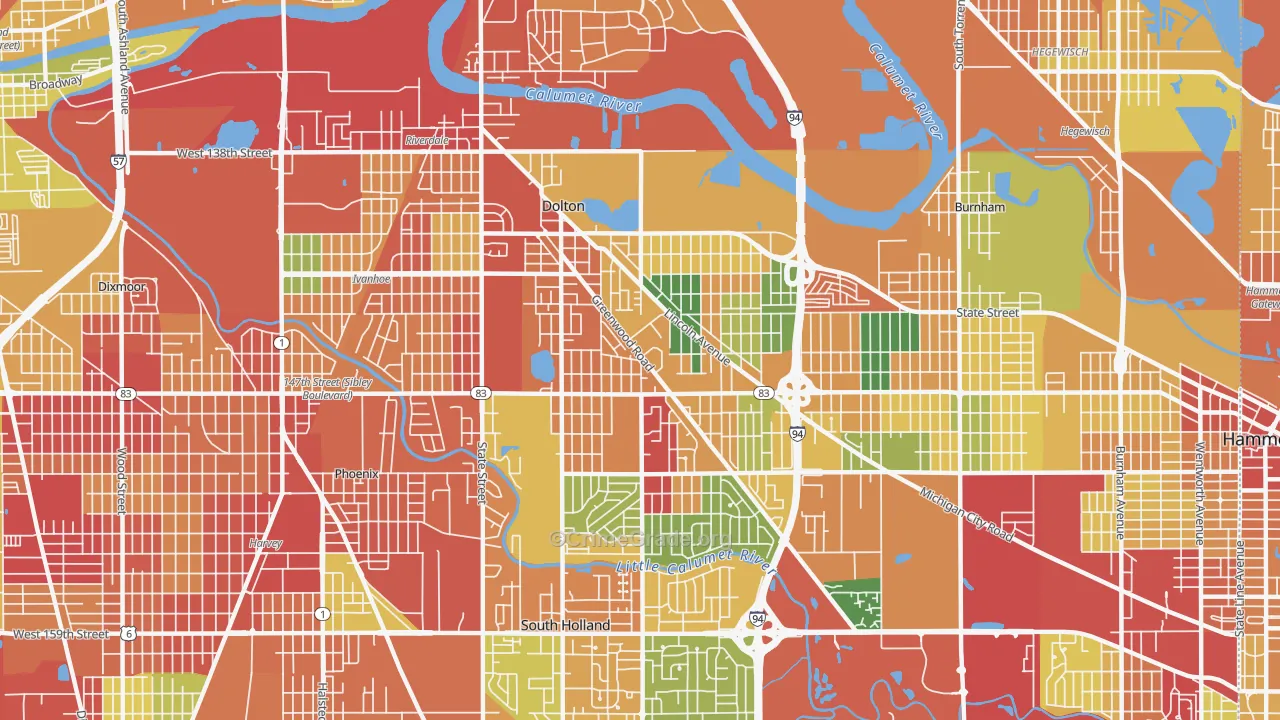 60419, IL Map of Theft Rates