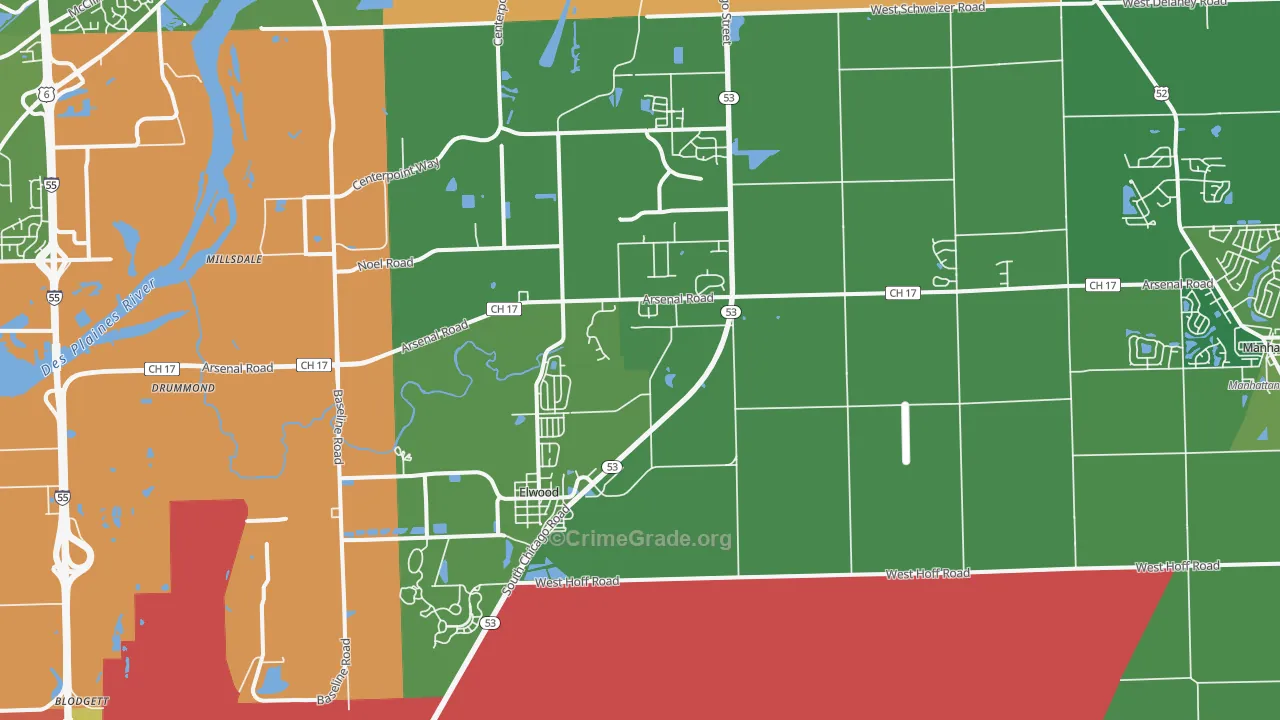 60421, IL Map of Theft Rates