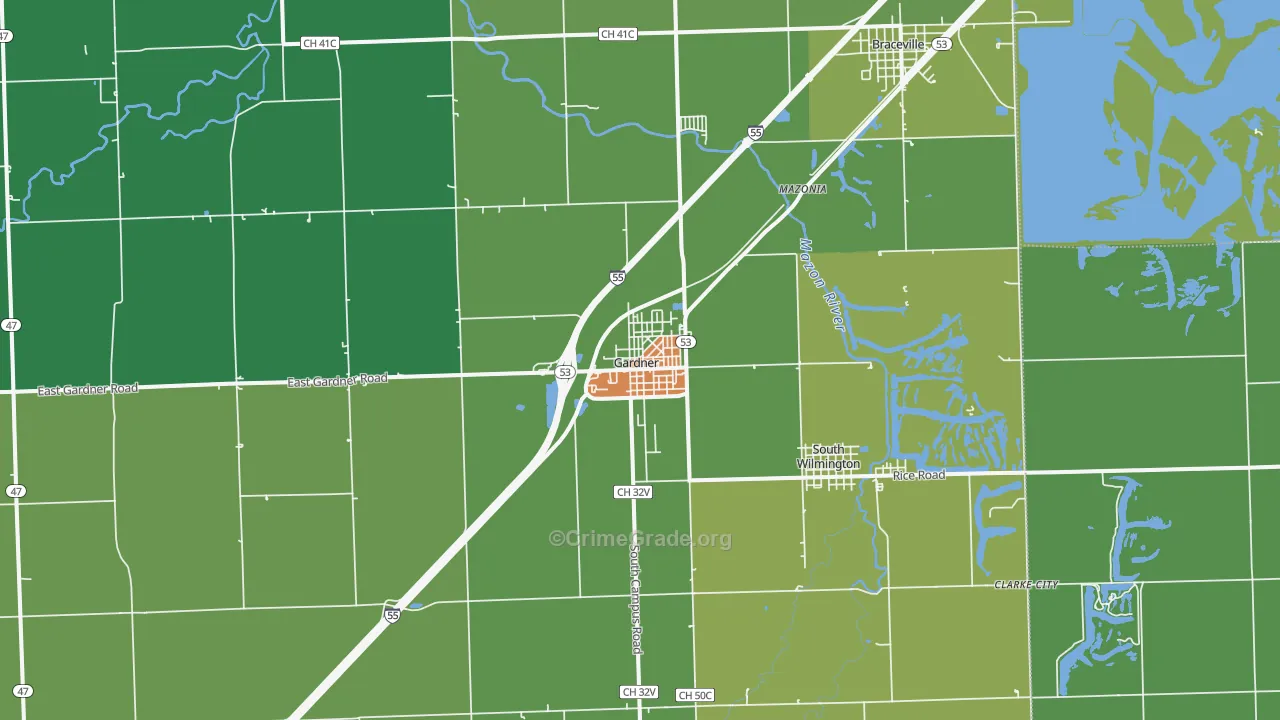 60424, IL Map of Theft Rates
