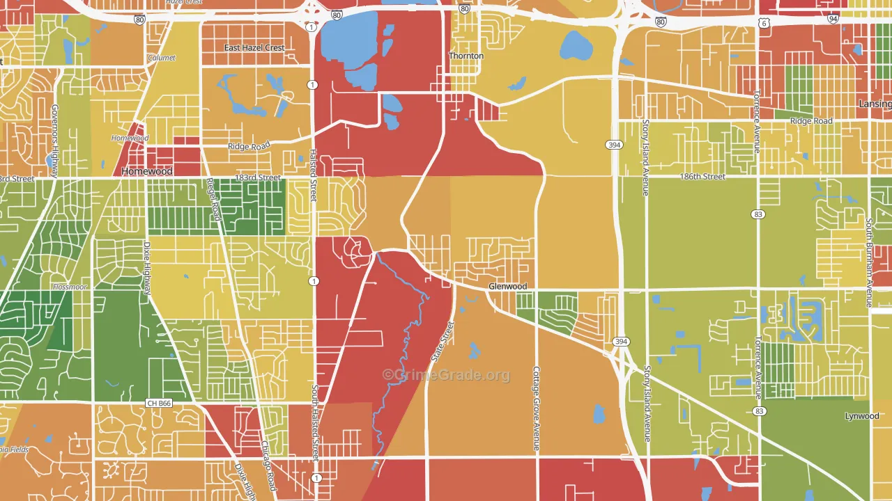 60425, IL Map of Theft Rates