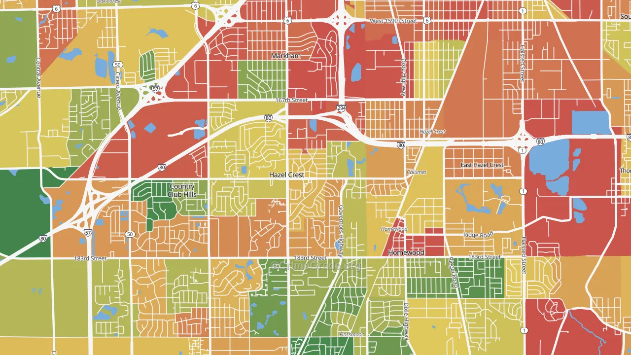 60429, IL Map of Theft Rates