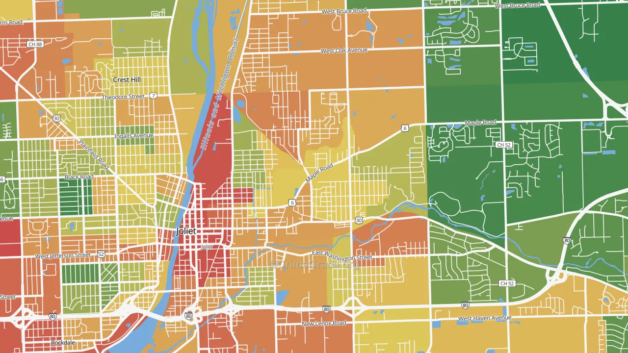 60432, IL Map of Theft Rates