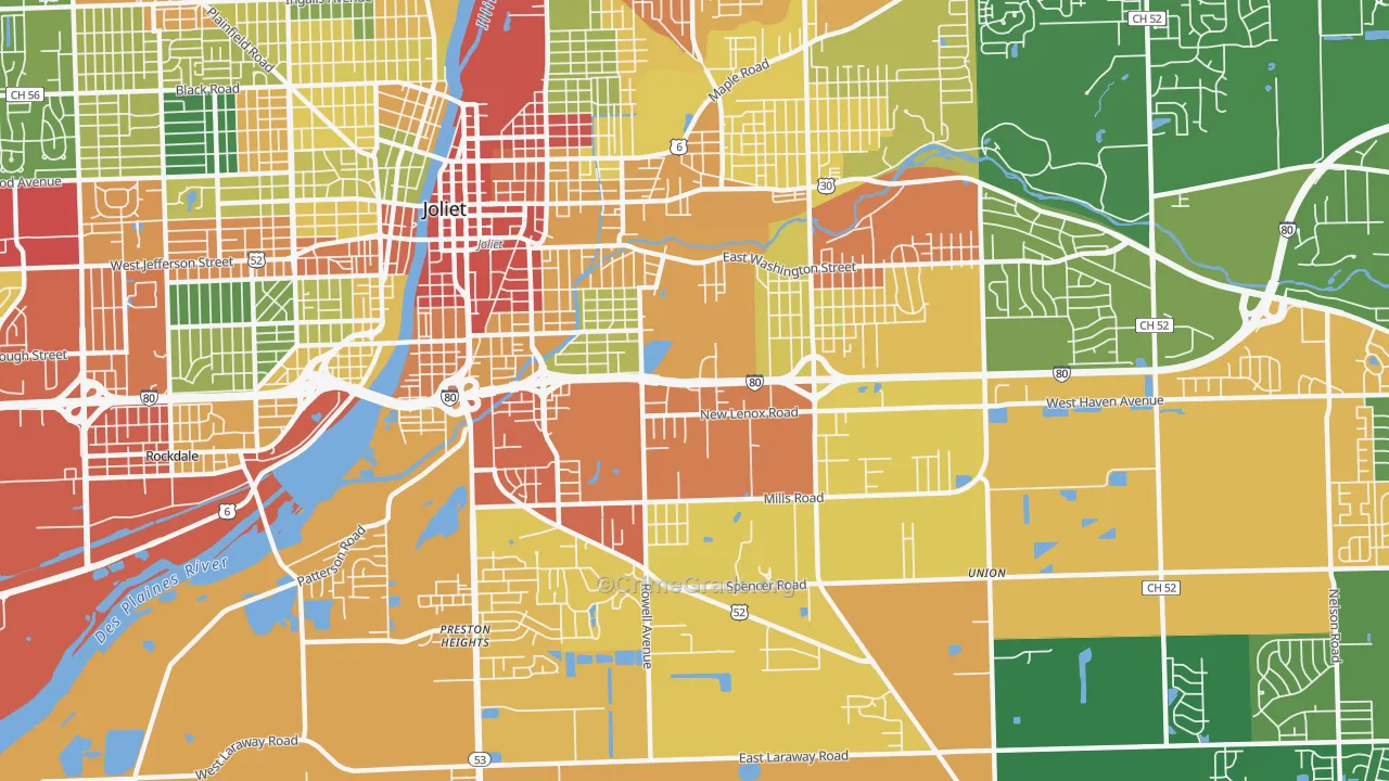 60433, IL Map of Theft Rates