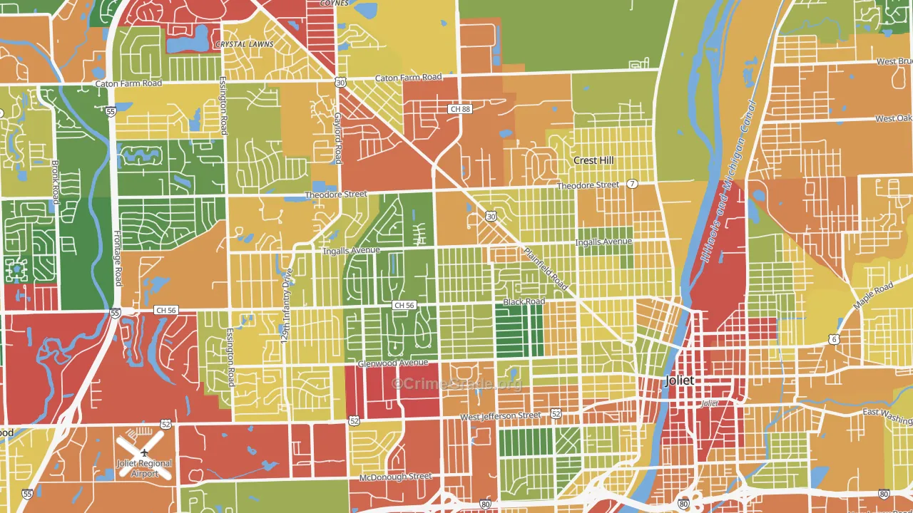 60435, IL Map of Theft Rates