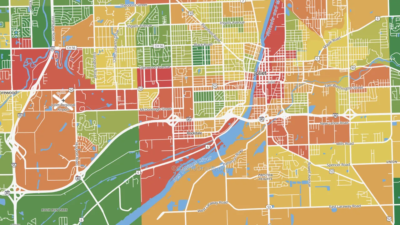 60436, IL Map of Theft Rates