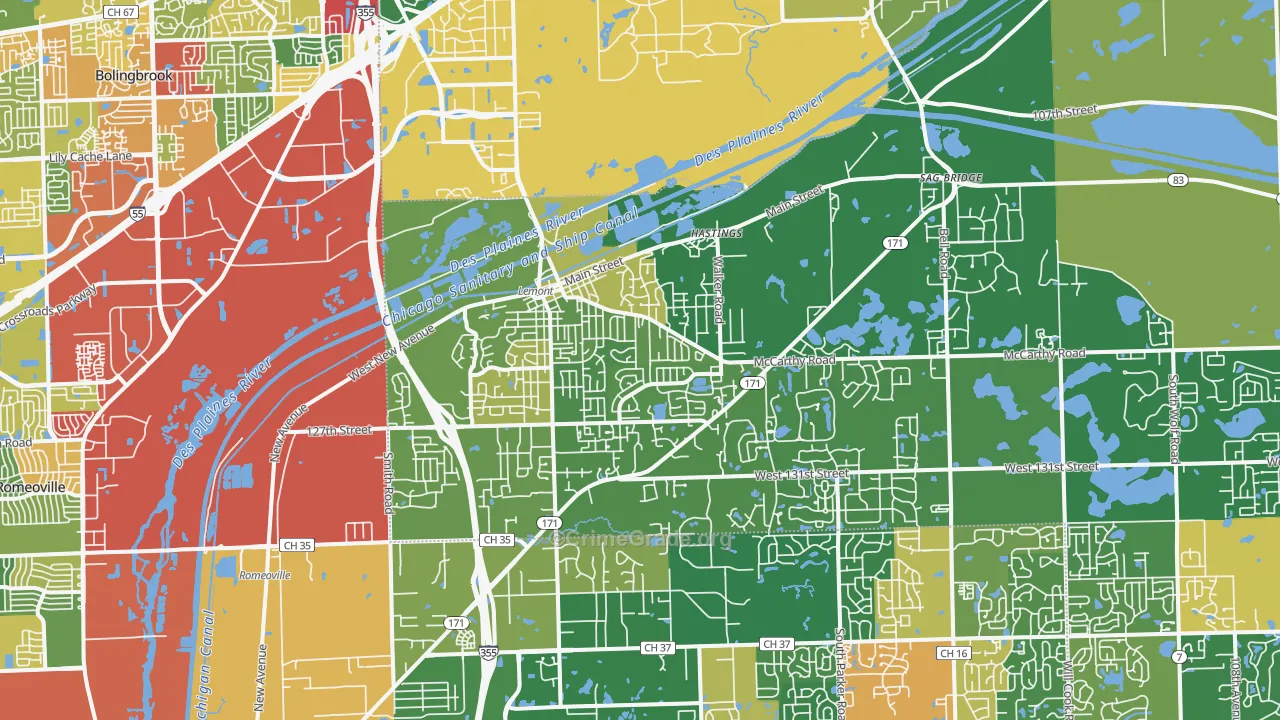 60439, IL Map of Theft Rates
