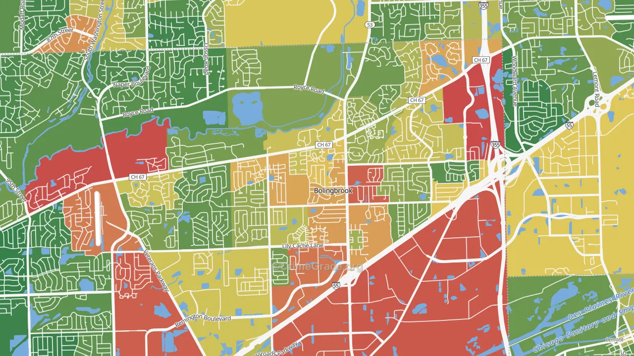 60440, IL Map of Theft Rates