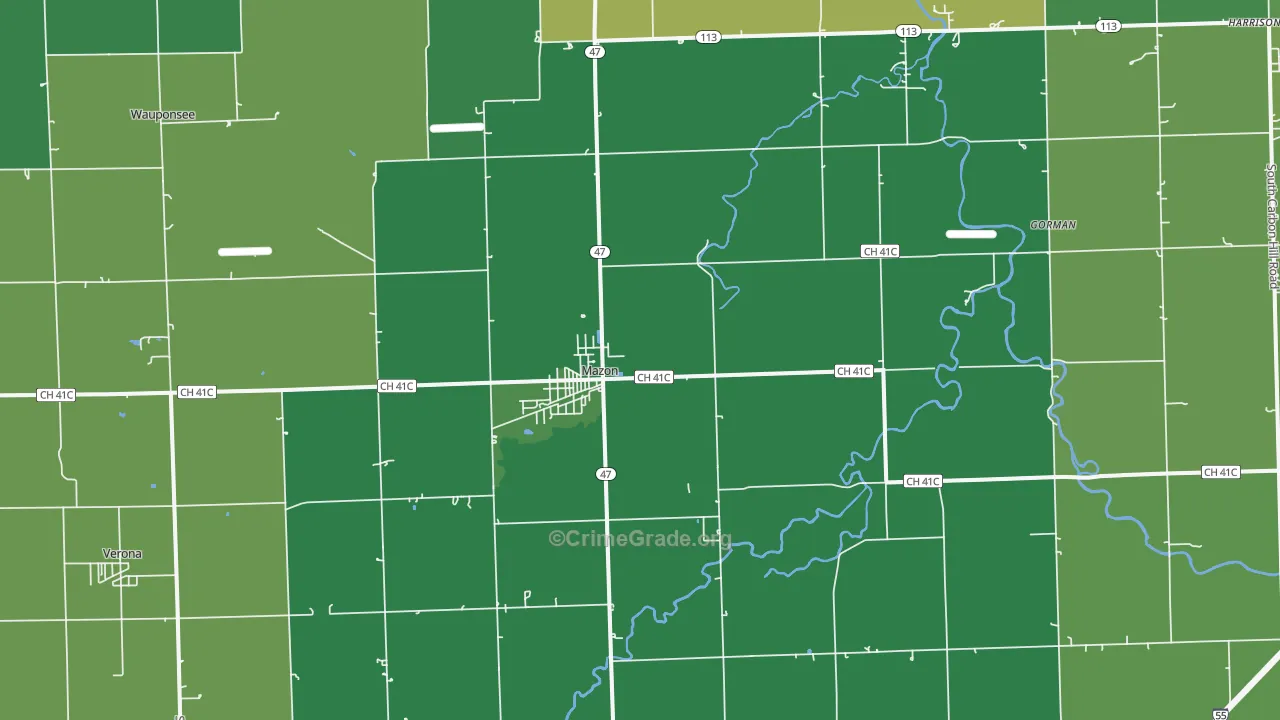 60444, IL Map of Theft Rates
