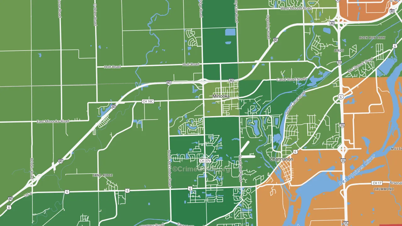 60447, IL Map of Theft Rates