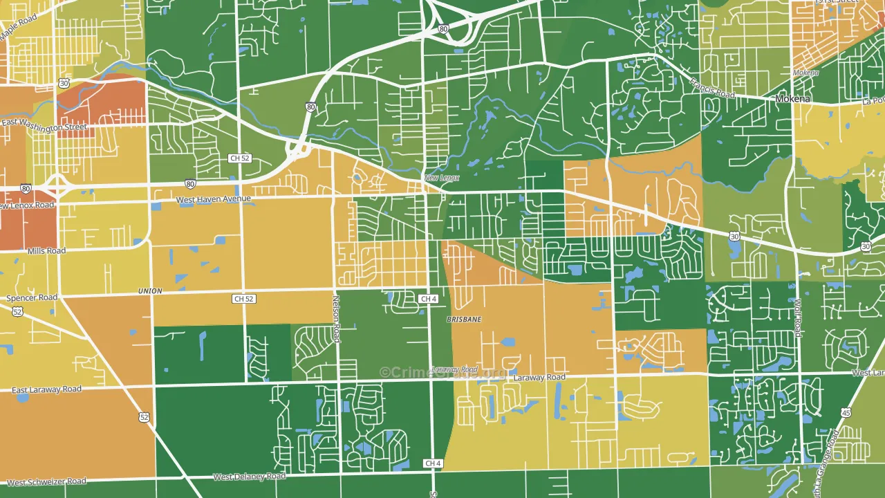 60451, IL Map of Theft Rates
