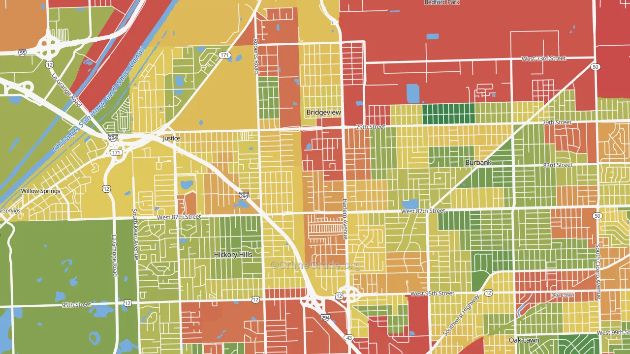 60455, IL Map of Theft Rates