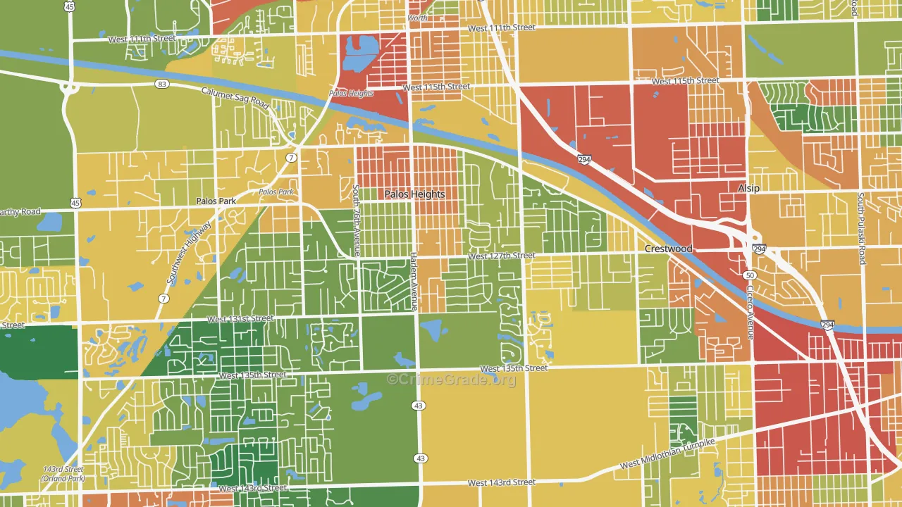 60463, IL Map of Theft Rates