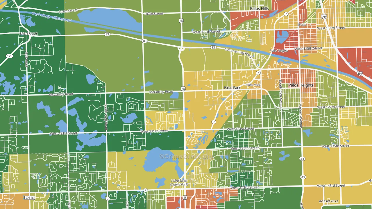 60464, IL Map of Theft Rates