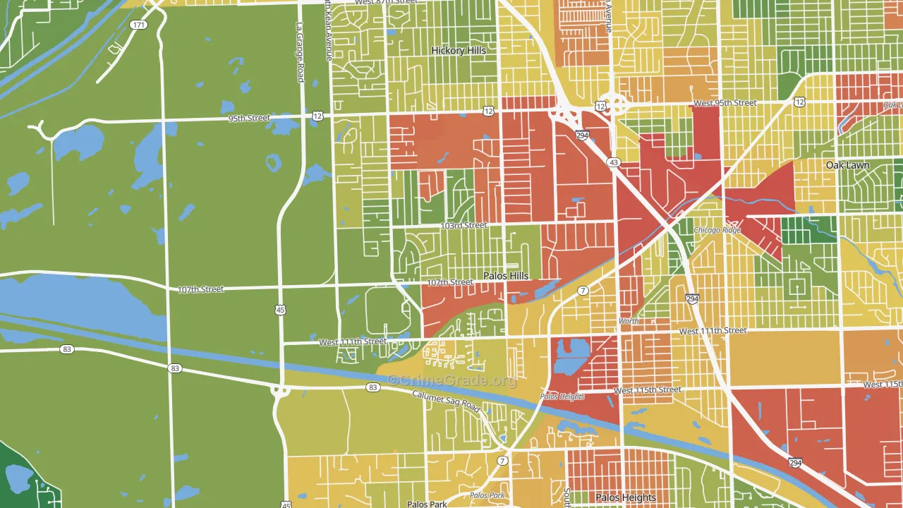 60465, IL Map of Theft Rates