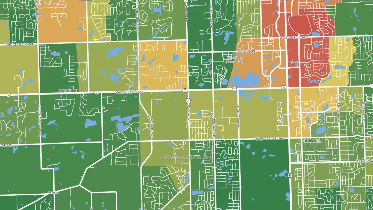 60467, IL Map of Theft Rates