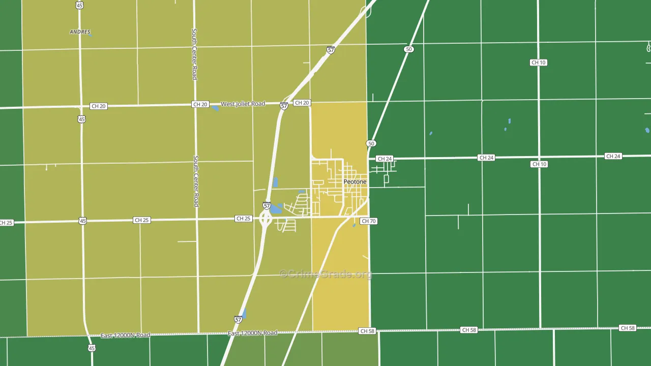 60468, IL Map of Theft Rates