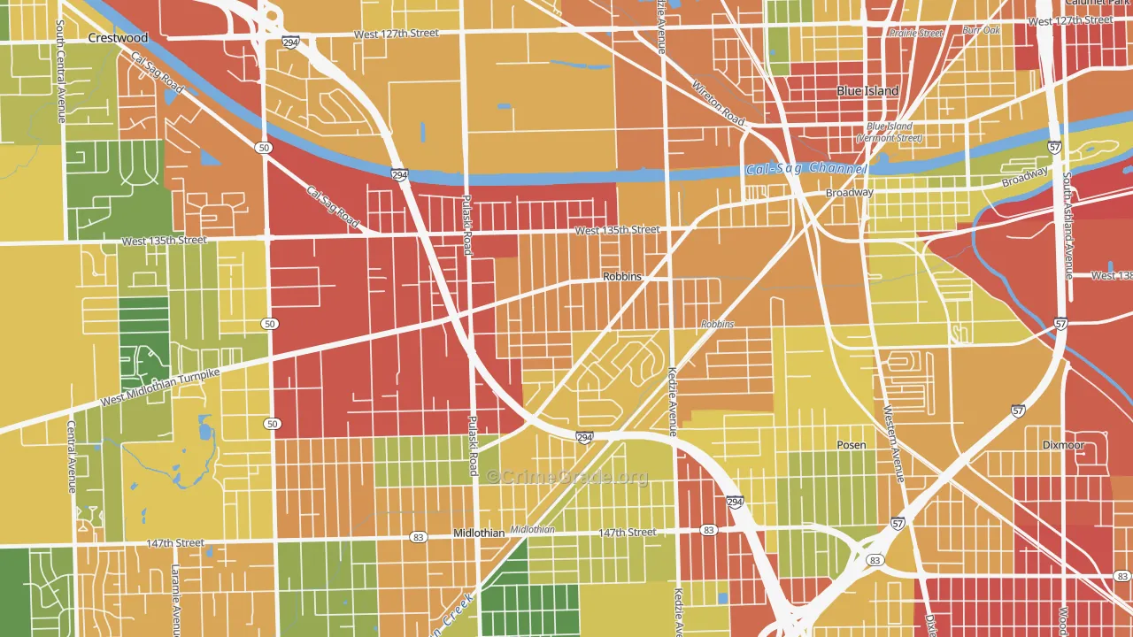 60472, IL Map of Theft Rates