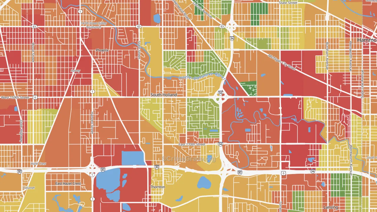 60473, IL Map of Theft Rates