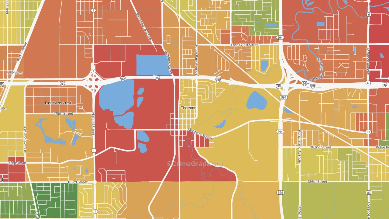 60476, IL Map of Theft Rates