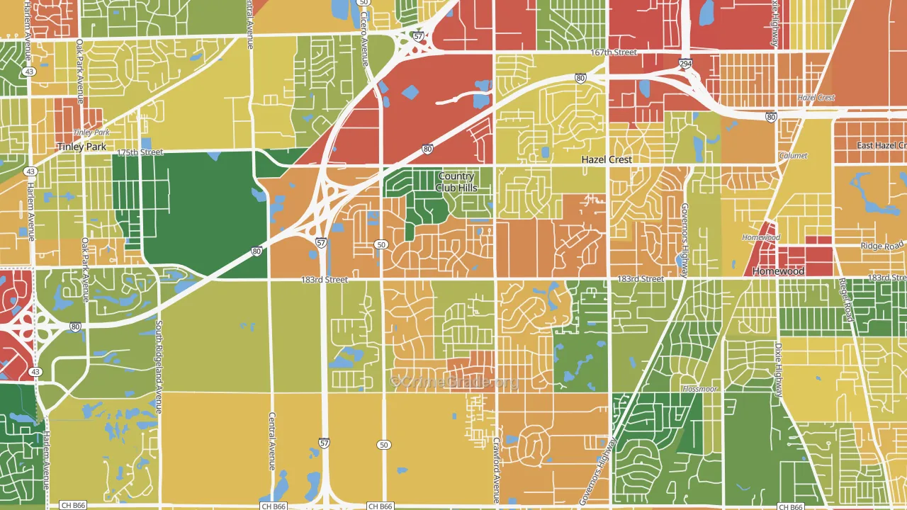 60478, IL Map of Theft Rates