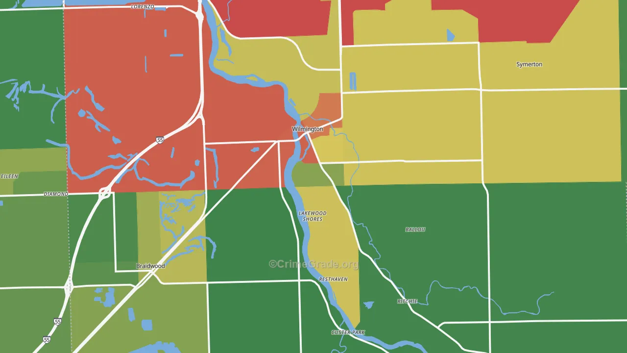 60481, IL Map of Theft Rates