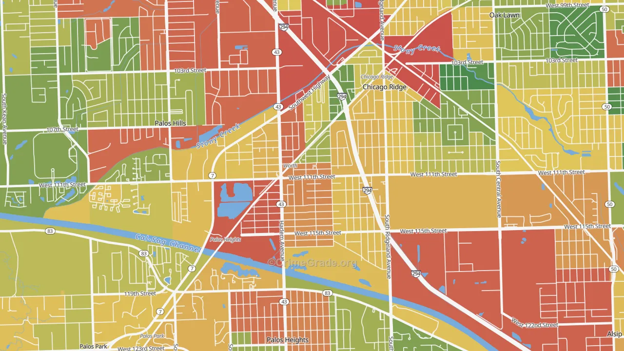 60482, IL Map of Theft Rates