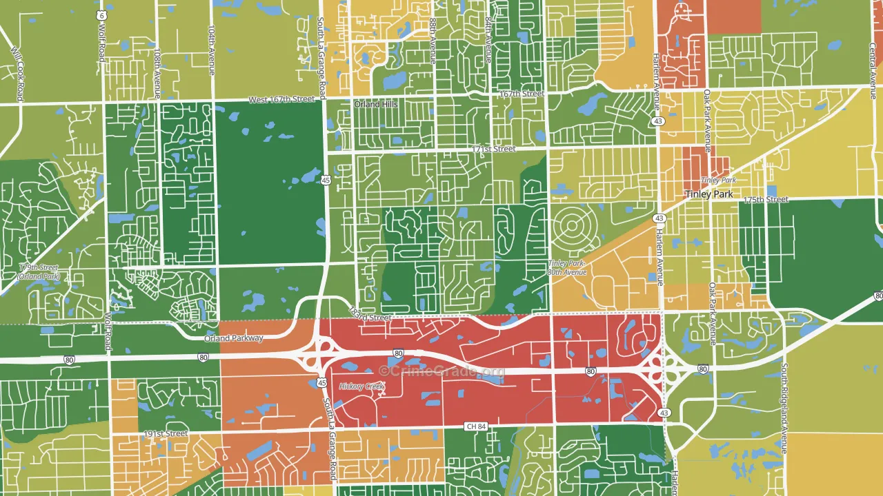 60487, IL Map of Theft Rates