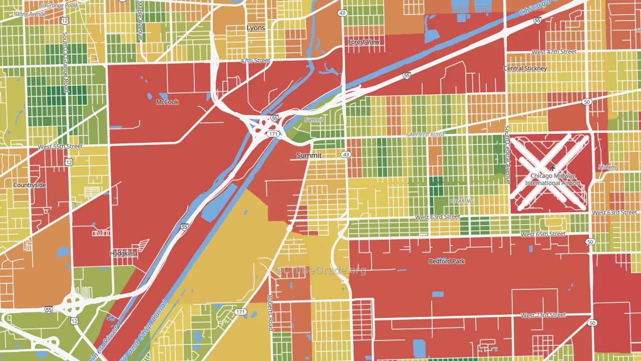60501, IL Map of Theft Rates